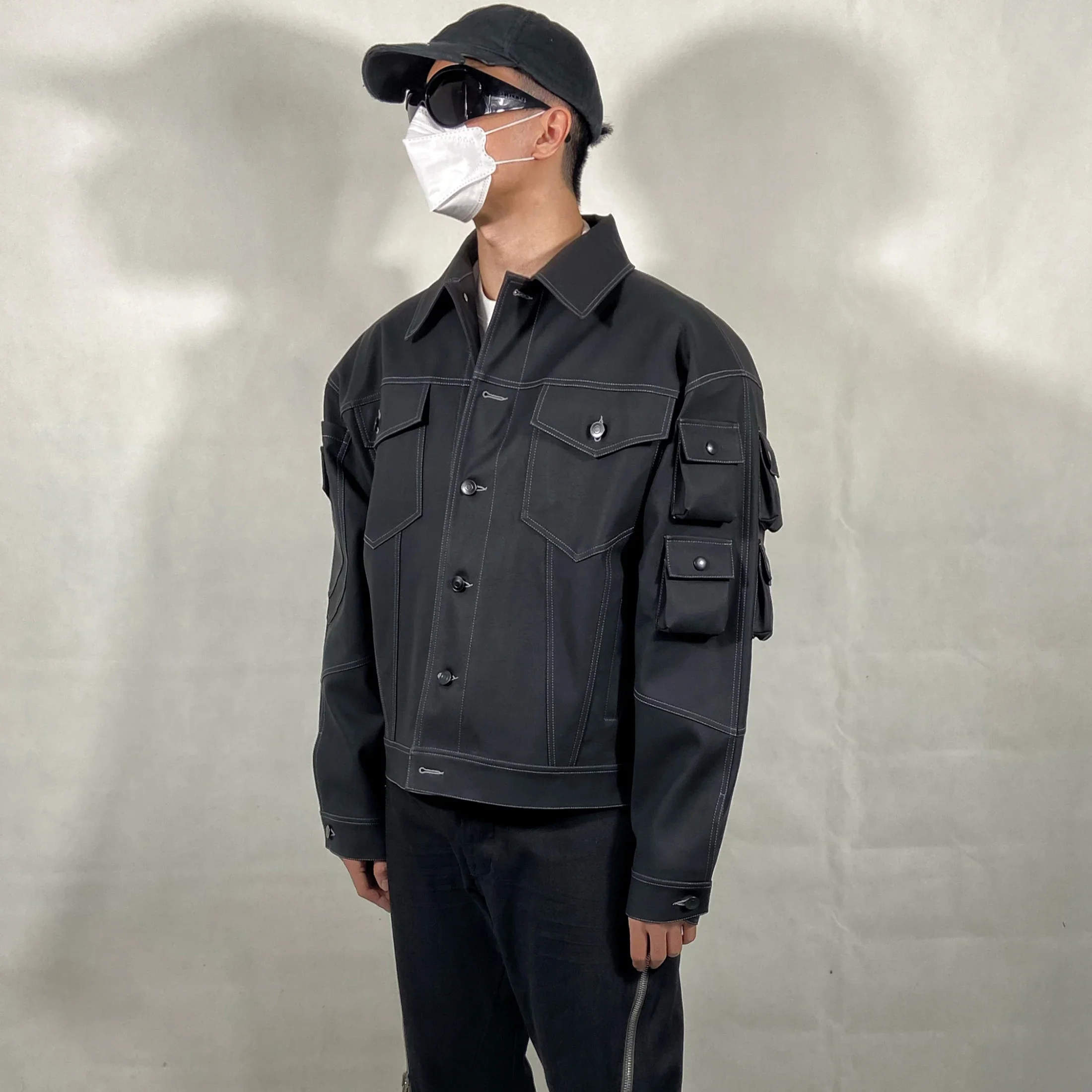 

NIGO Men's Retro Black LeatherJacket Spring Autumn High Street Trend Hip Hop Jacket Ngvp #nigo1323