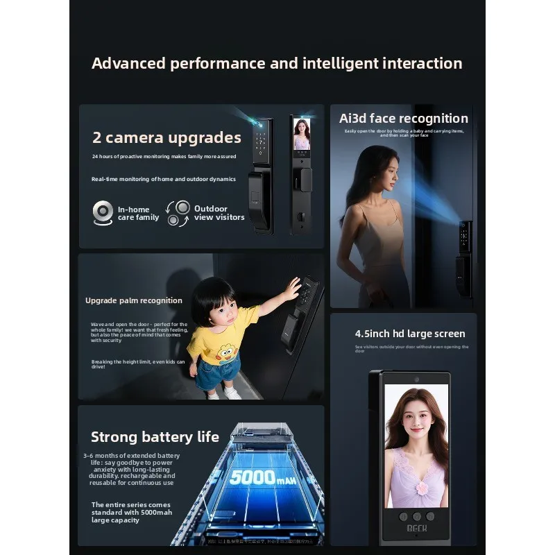 Smart door lock Password lock Household  Fingerprint l Anti-theft door Smart  Home door Electronic V6