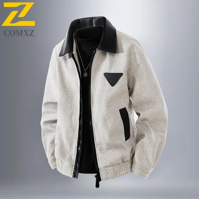 

COMXZ Luxury Jacket Men New Autumn Classics Turndown Collar Fishing Windproof Coat Outdoor Adventure Wear Resistant Jackets