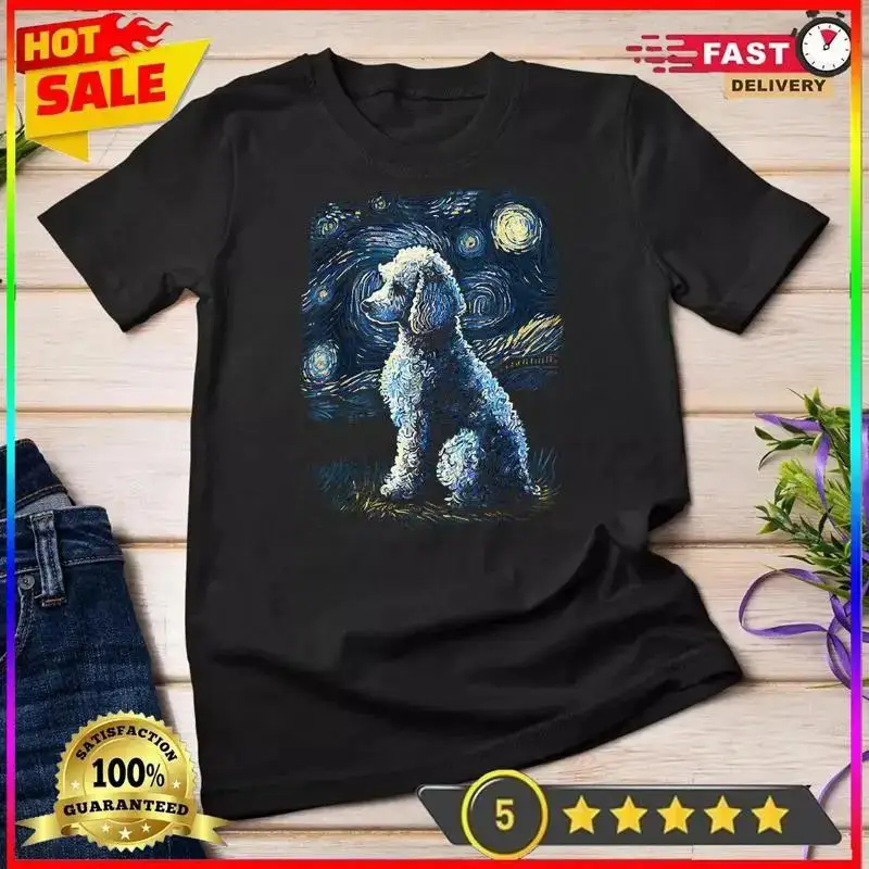Poodle Dog Starry Night Dogs Lover Gifts Graphic T-Shirt Unisex T-shirt