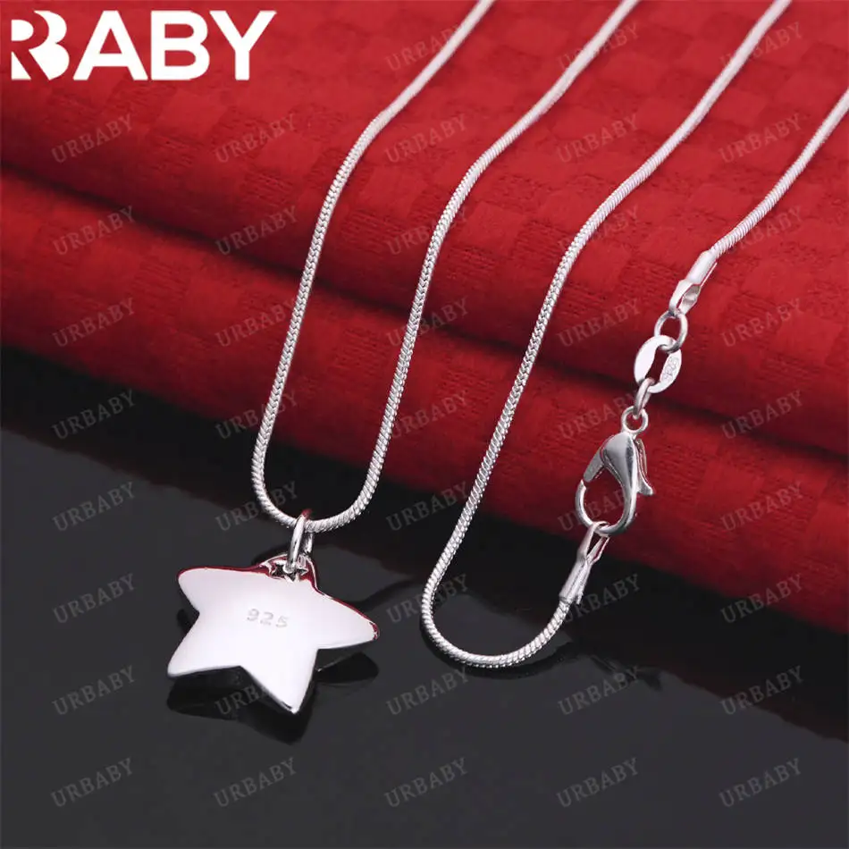 

URBABY 40-75 см стерлингового серебра 925 пробы ожерелье с подвеской в виде звезды для женщин и мужчин очаровательные трендовые подарки на день рождения модные вечерние ювелирные изделия