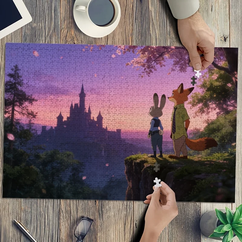 1000 stuks Disney Zootopia Judy & Nick Wilde posterpuzzel - uitdagende hersenkraker voor volwassenen, geschikt voor verjaardagen, feesten en meer