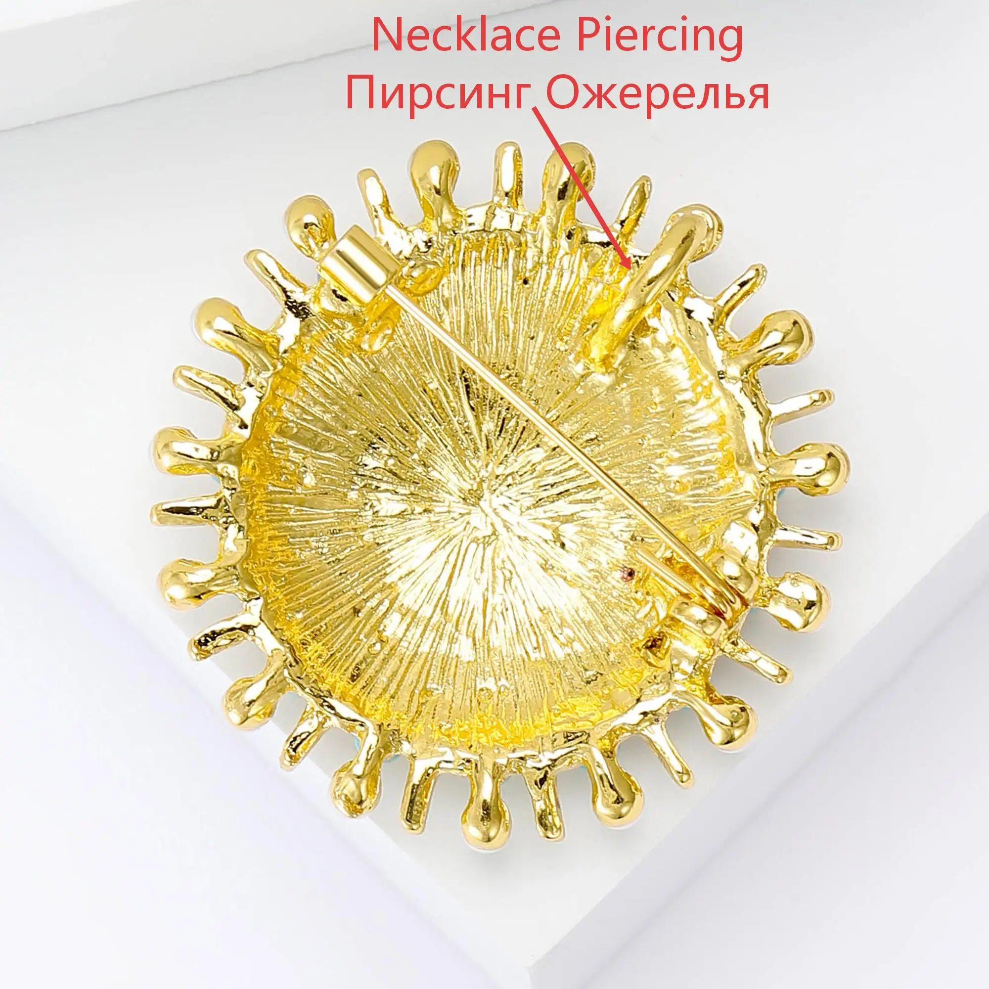Beaut&Berry Luxury Rhinestone Sunflower Brooches for Women Unisex Creative Pins Casual Party Jewelry Accessories Gift Decoration