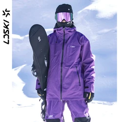 LDSKI 3L Ski Suits 20K Waterproof Breathable Windproof Warm Powder Skirt Snowboard Winter Sports Women Men Jacket&Pant