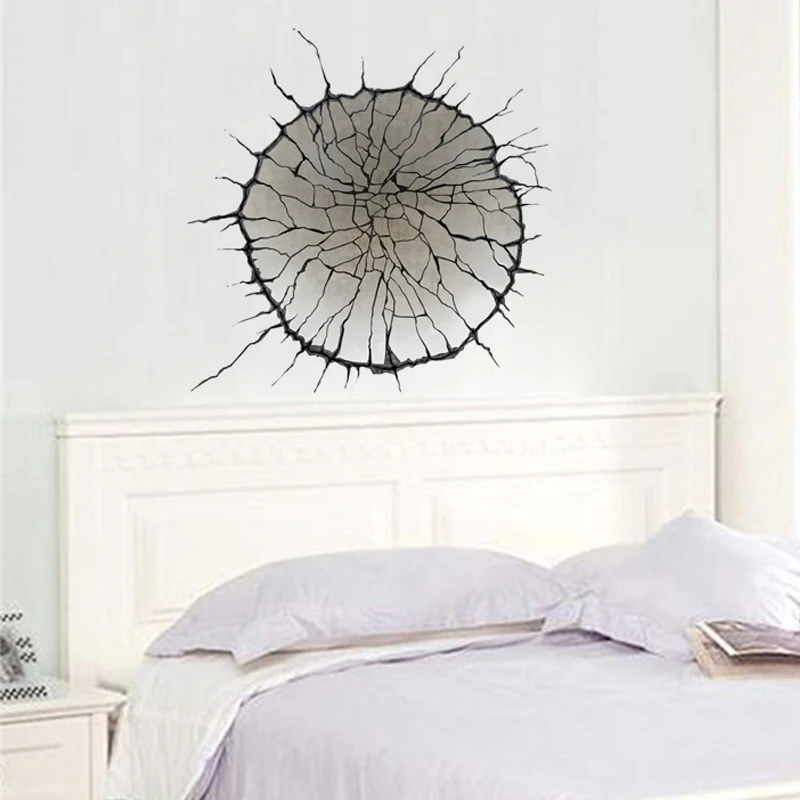 Vivid Crackles Wall Stickers For Living Room Bedroom Decoration 3d Home Decals Creative Print Mural Art Pvc Poster