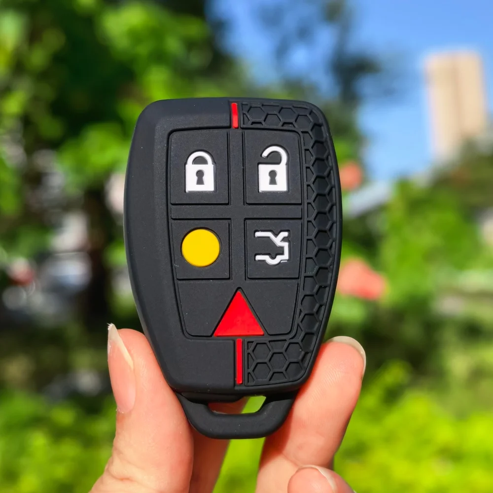 سيليكون 5 أزرار مفتاح القضية لفولفو C30 C70 S40 V50 2004 - 2007 البعيد مفتاح فوب غطاء حامي