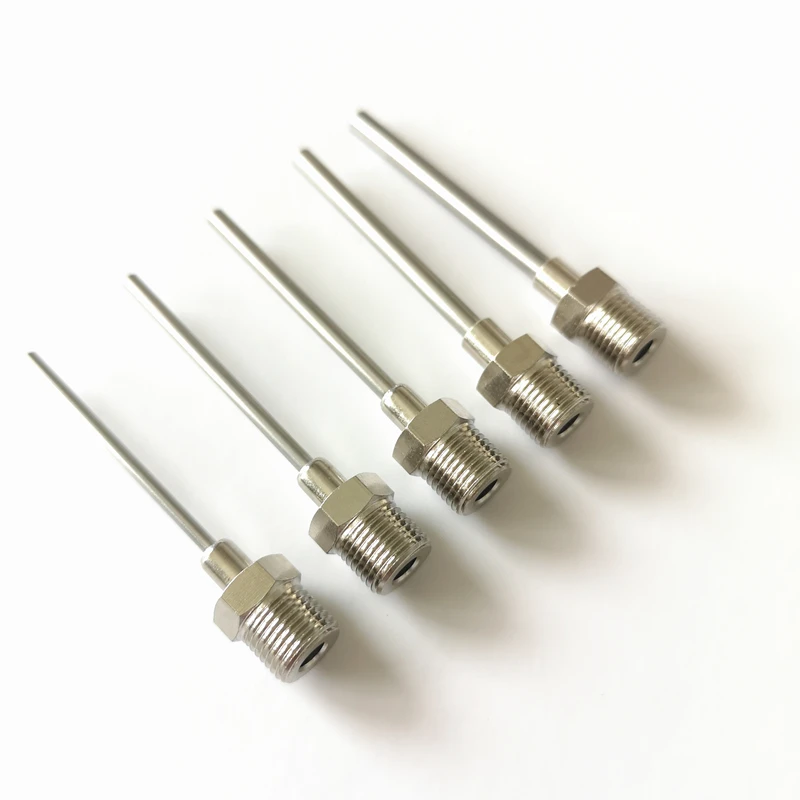 Metal Luer Lock Dispensing Needle G1/8 Male Thread with Blunt Tip Needle for Glue Dispenser Machine Accessories