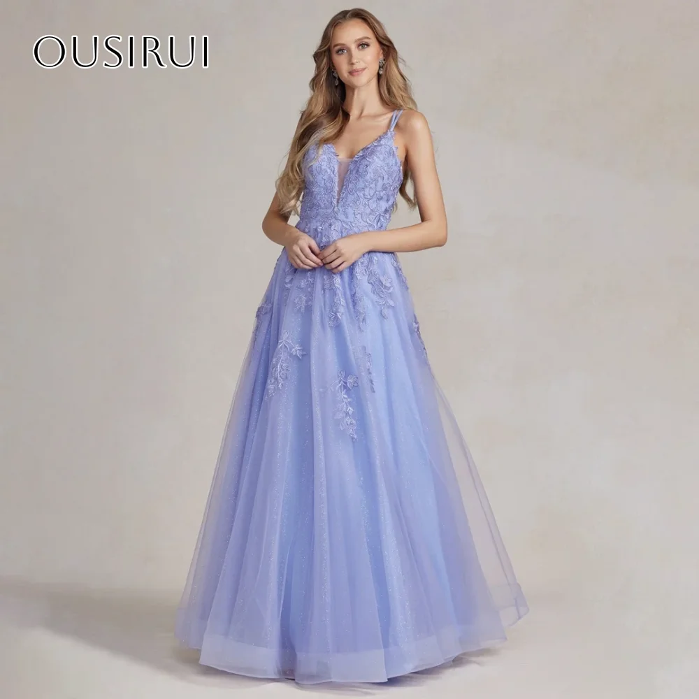 فساتين سهرة بأشرطة سباغيتي على شكل حرف a مطوي بدون أكمام مشد تول طول الأرض رداء حفلات مخصص Fساتين السيف