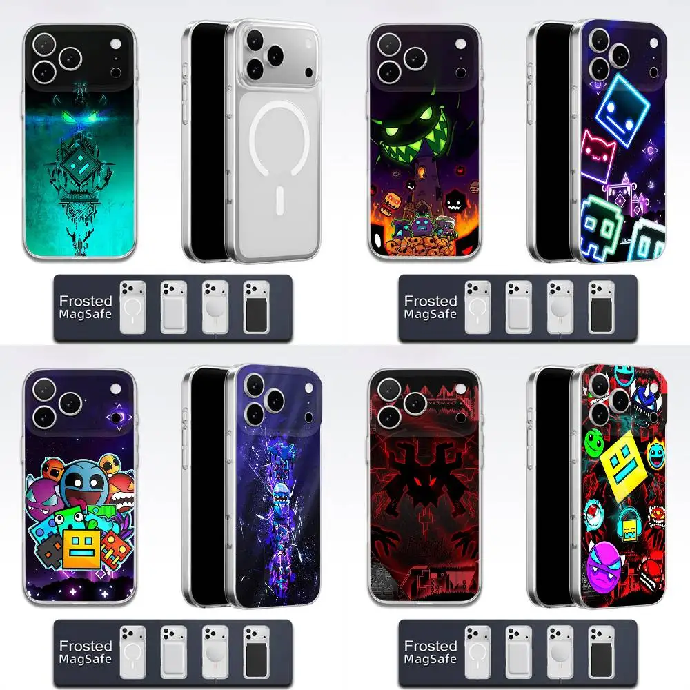 

Game G-Geometry Dash Phone Case For iPhone 17,16,15,14,13,12,11,Pro,Max,Plus,E,Air,Mini Magsafe Transparent