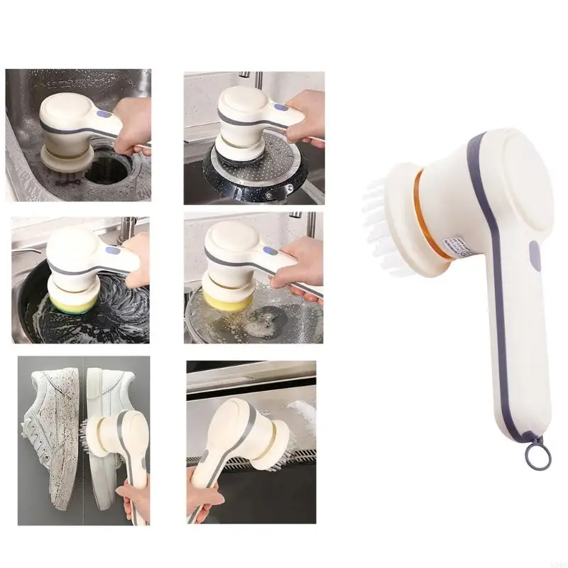 U0DE Estensione spazzola per pulizia elettrica Spin Scrubber 4 testine pulizia sostituibili