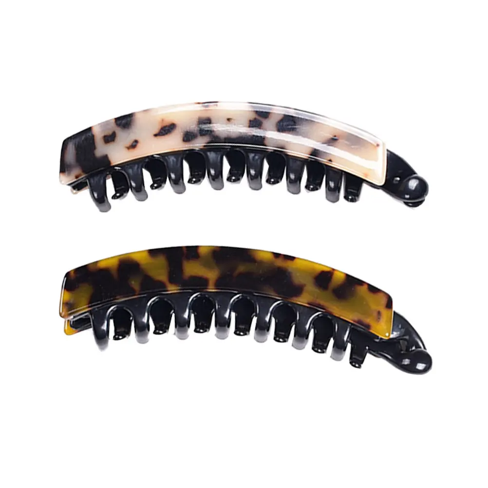 

2 шт. винтажные заколки-крабы для волос из ацетата под черепаховый панцирь и леопардовый принт, для женщин, с сильной фиксацией, аксессуары для волос, заколки-зажимы