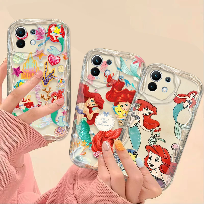 Disney Mermaid Princess Case For Xiaomi 14T 13T 12T 13 12 11 11i Lite 5G 10T POCO X5 X6 Pro X3 NFC X4 GT F3 F4 F5 F6 M6 M5S C65