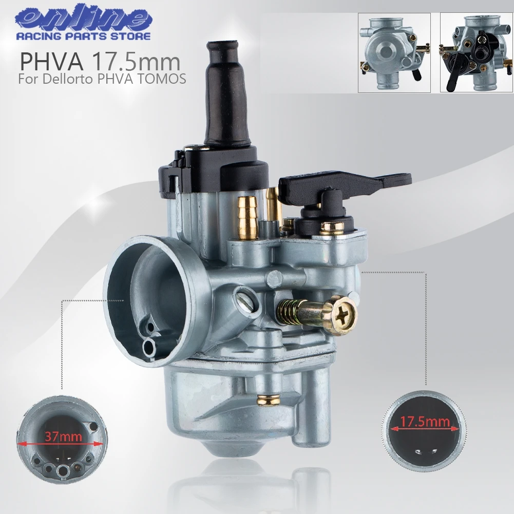 17.5mm Carburetor For Dellorto PHVA TOMOS A55 50cc 80cc A55 Carb Motorcycle Carb Scooters Motocross Accessories Dirt Pit Bike