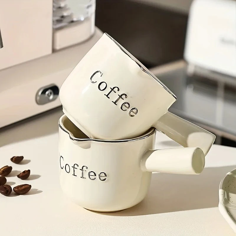 3oz/90ml Ceramic Measuring Cups Espresso Extraction Cup Transfer Cup Milk Cup With Scale kitchen tools