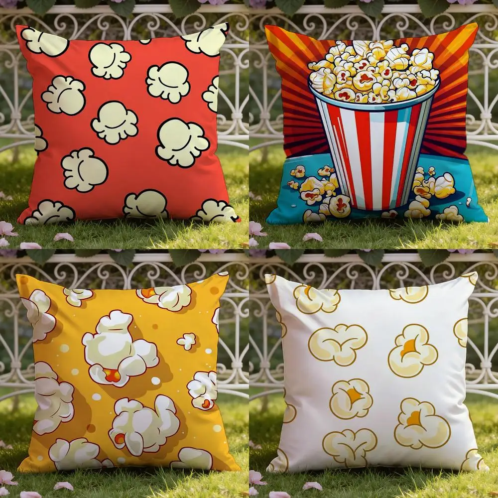 Cute Cartoon Popcorn Cushion Cover Home & Car Dual-Scene Pillow Cover: Reversible for Premium Comfort