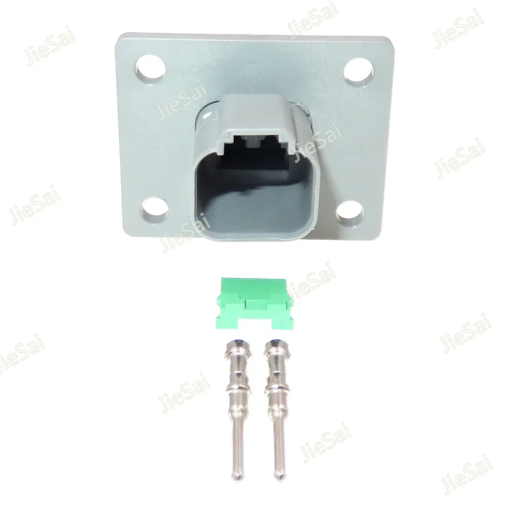 

2 Pin Car Wiring Harness Waterproof Connector With Flange Auto Electrical Power Sealed Socket DT04-2P-L012