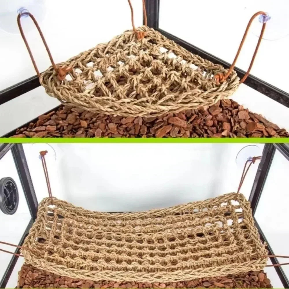 Bearded Dragon Hammock Reptile Lounger for Chameleon Lizards Gecko Snakes Lguana Reptiles Geckos Grass Cushion Pet Bed Swing