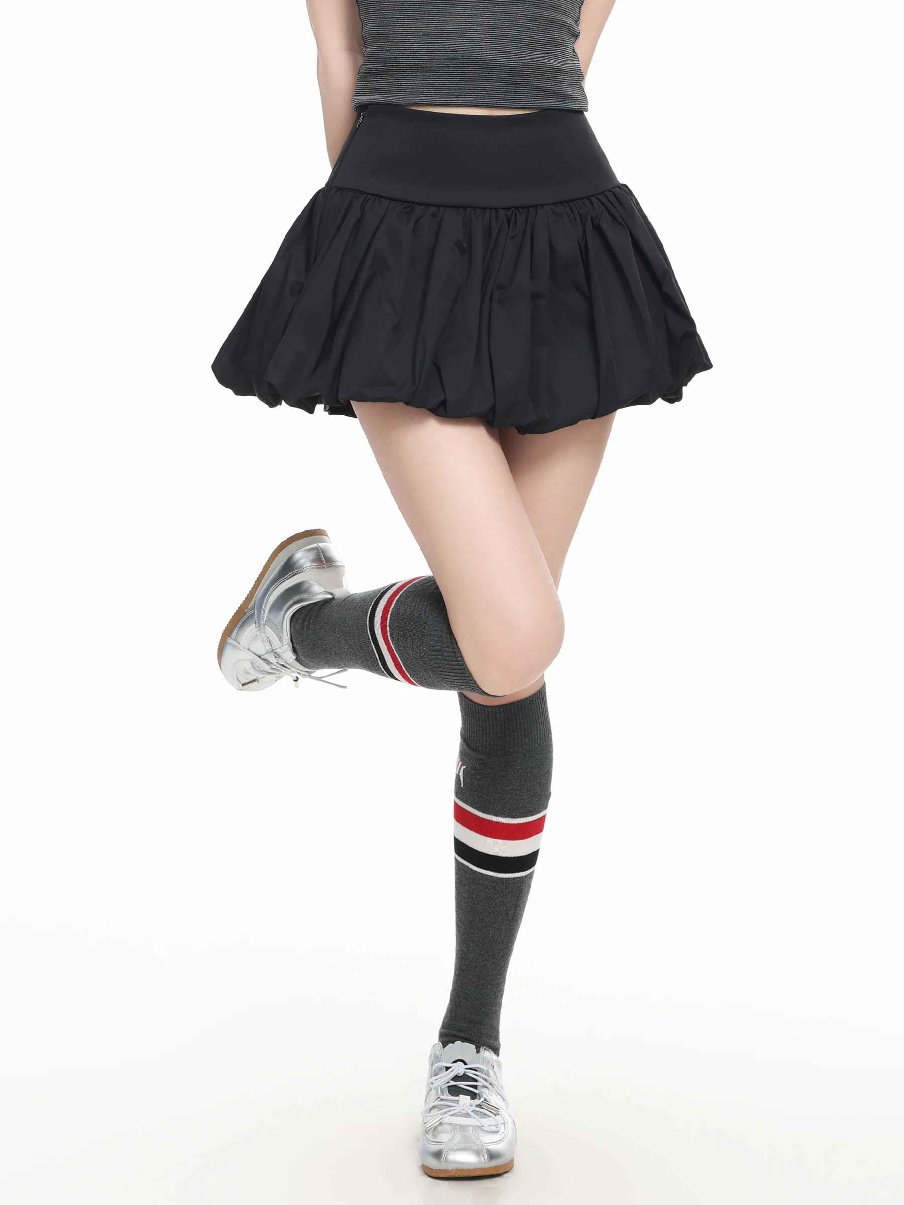 BASTERDS High Waist Short Petal Skirt Women's Summer New Style Ballet Style Sequin A-Line Slimming Half Skirt Korean Style