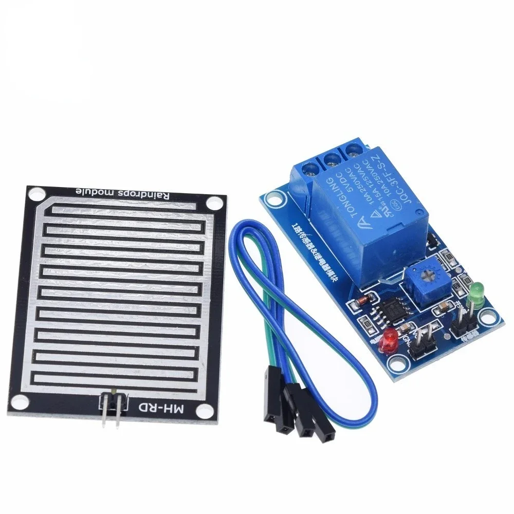 Rain water sensor module + DC 12V Relay Control Module 5V Rain Sensor Water Raindrops Detection Module for Arduino robot kit