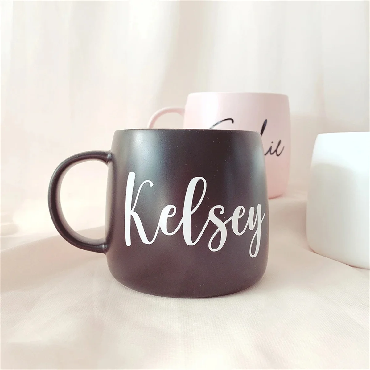 Customized 480ML Cute Ceramic Mug Wedding Party Favors for Bridesmaid Personalized Gift Coffee Milk Hot Chocolate Cups Simple