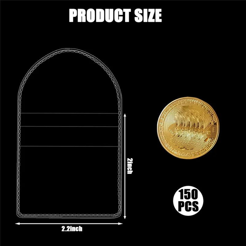 150 pezzi portamonete con tasca singola portamonete 2,2 x 2 pollici portamonete in plastica PVC portamonete (quadrato)-AT35