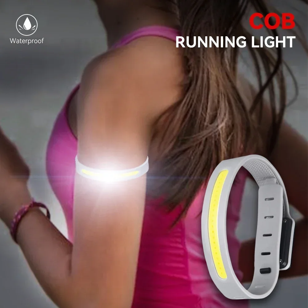 Mini brazalete de luz LED portátil COB, lámpara de muñeca para correr de noche, 500LM, Camping al aire libre, ciclismo, linterna de advertencia de seguridad recargable