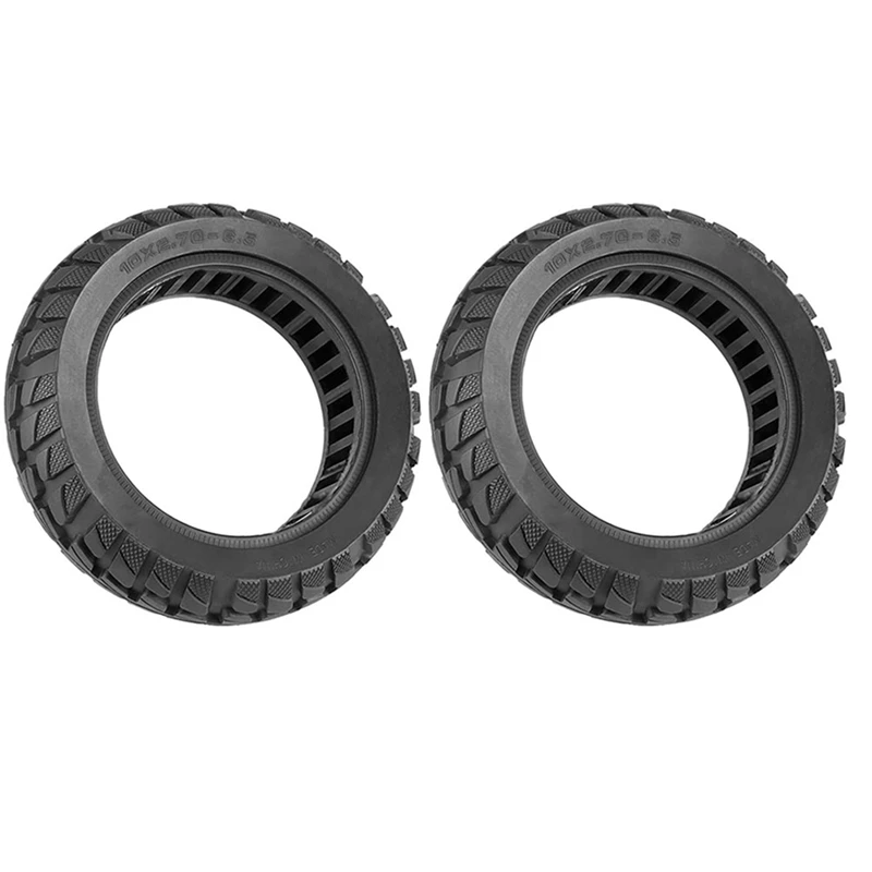 2X 10Inch Electric Scooter Solid Tire, 10X2.70-6.5 70/65-6.5 Tires, Off-Road Wear-Resistant Scooter Tubeless Tire, 1