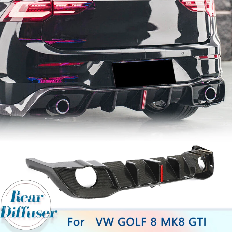 

Dry Carbon Car Rear Bumper Diffuser Lip For Volkswagen VW Golf 8 MK8 GTI Hatchback 4-Door 2021 2022 Auto Rear Diffuser Lip Apron