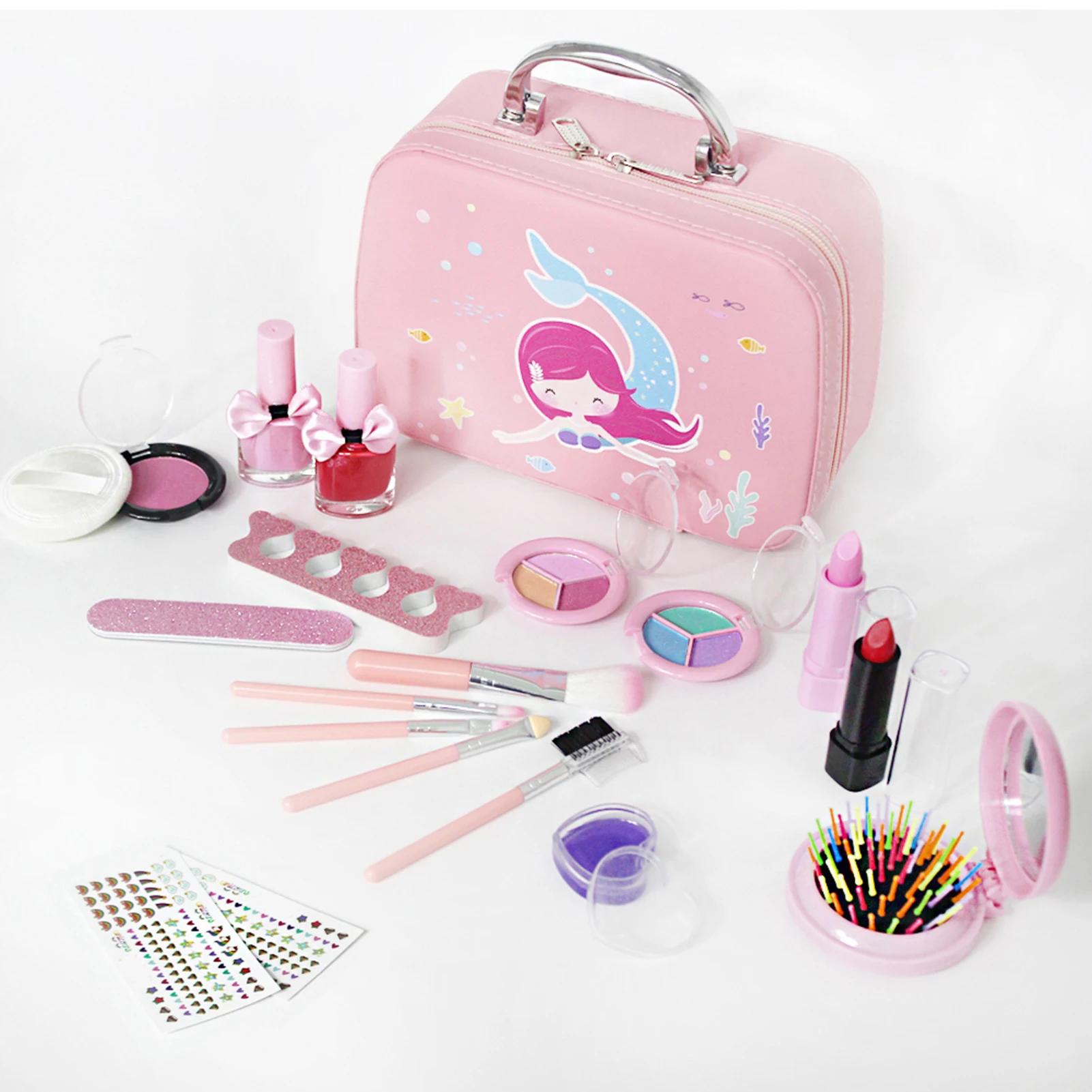 Pretend Spielen Kosmetik Set Schönheit Make-Up Handtasche Kit Mädchen Spielen Haus Nagellack Nagel Make-Up Lippenstift Spielzeug Kinder Geburtstag Geschenk