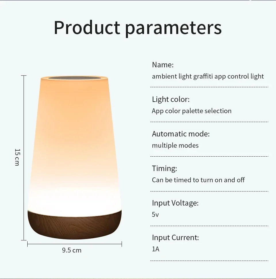 Tuya WiFi Smart Light Bedside Led Night Lights Dimmable Table Lamp RGB Touch Lamp Voice APP Control Google Home Alexa Smartlife