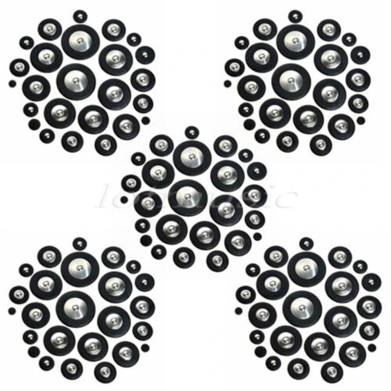 

5 Set Genuine Leather Alto Sax Saxophone Pads Black Parts Replacement