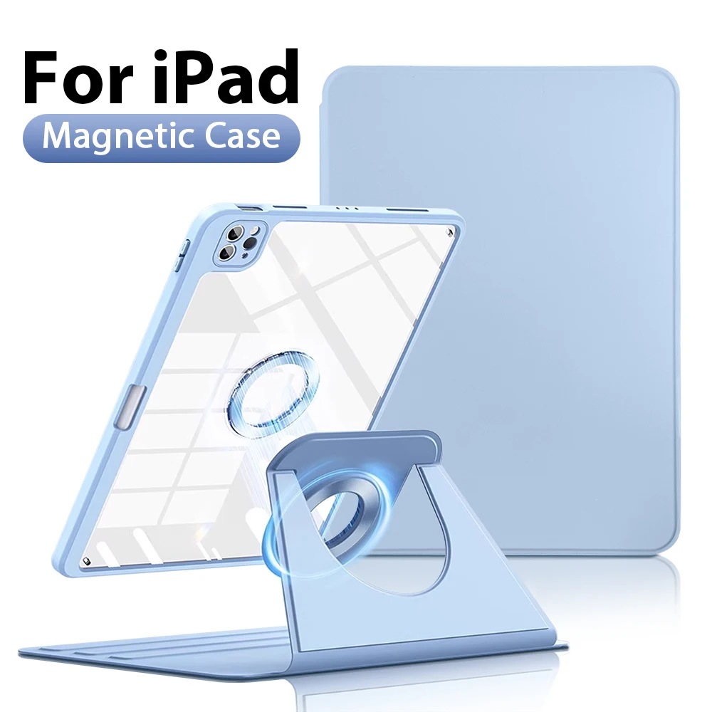 360° Rotation Case For Ipad Pro 13 11 M4 M2  12.9 6th Air 5 4 3 Funda For iPad 9 9th 8th Gen Mini 6 10.2 10.9 Cover Accessories