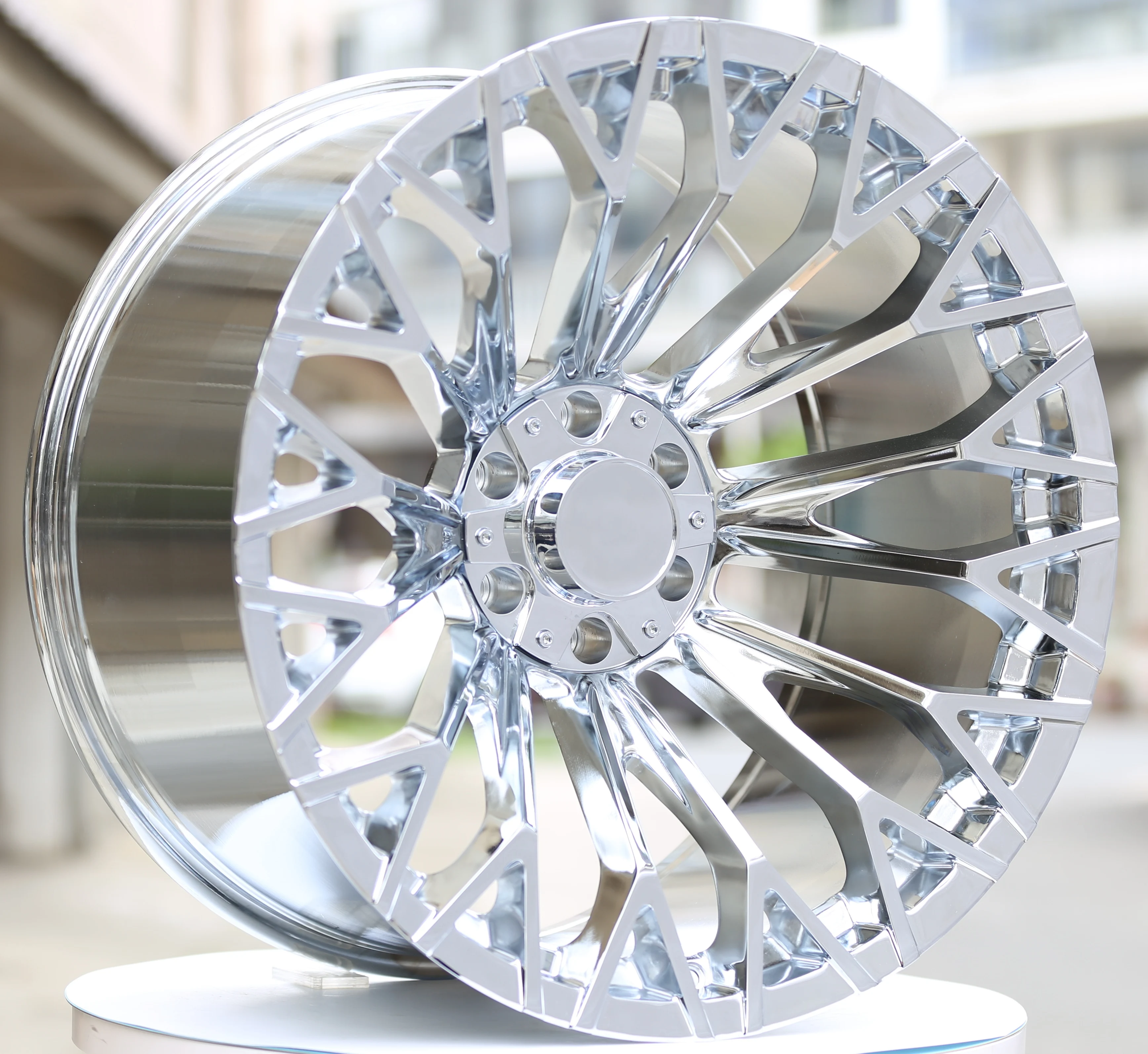 20-22 Inch Aluminum Alloy Chrome Wheel Hub 5x127/5x139.7/6x135/6x139.7 Off-Road Upgrade for Pickup & SUVs