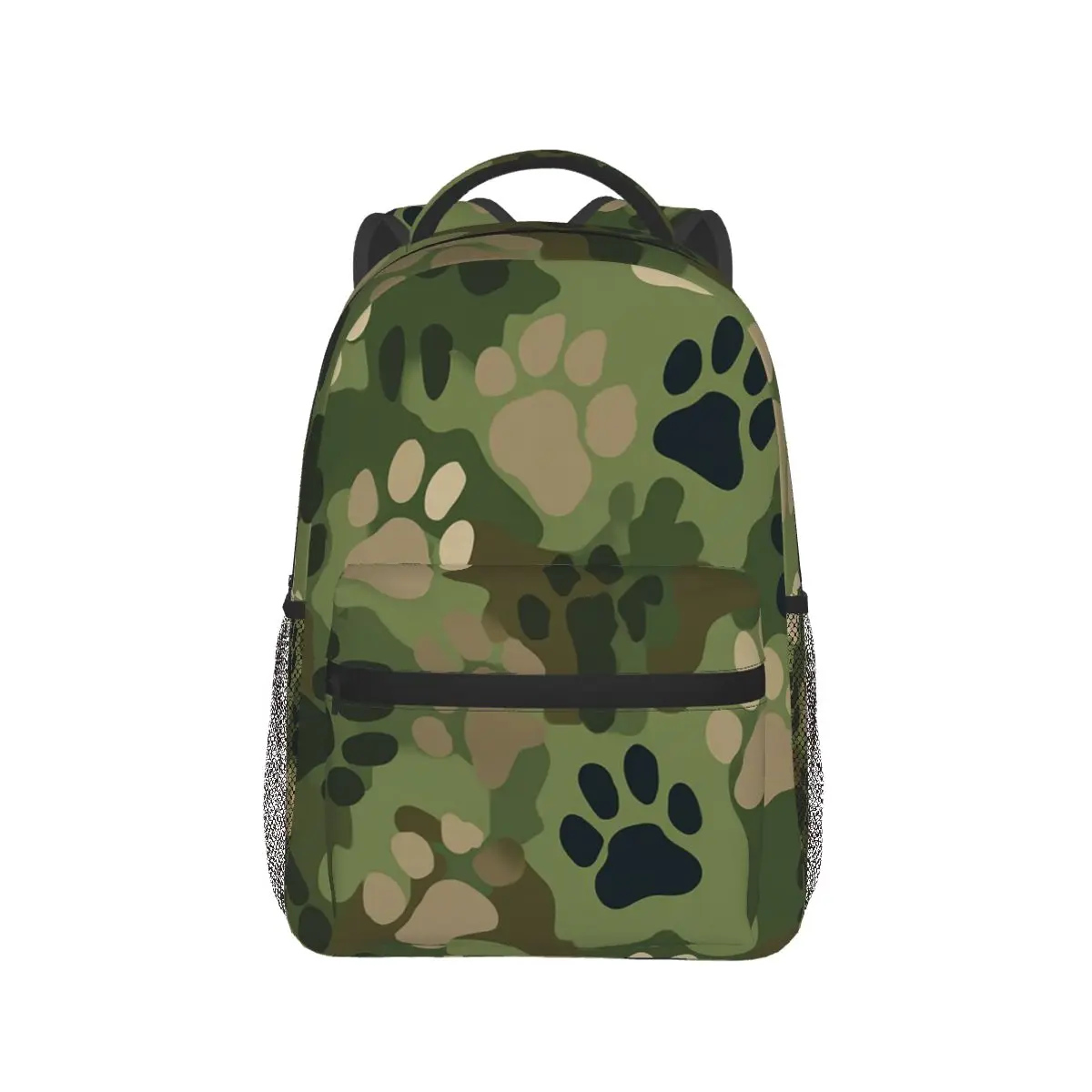 Elegant Military Cat Camouflage Student Backpack School Bag Hiking Travel Daypack for Boys Girls Fashion Bookbag Shoulder Bags