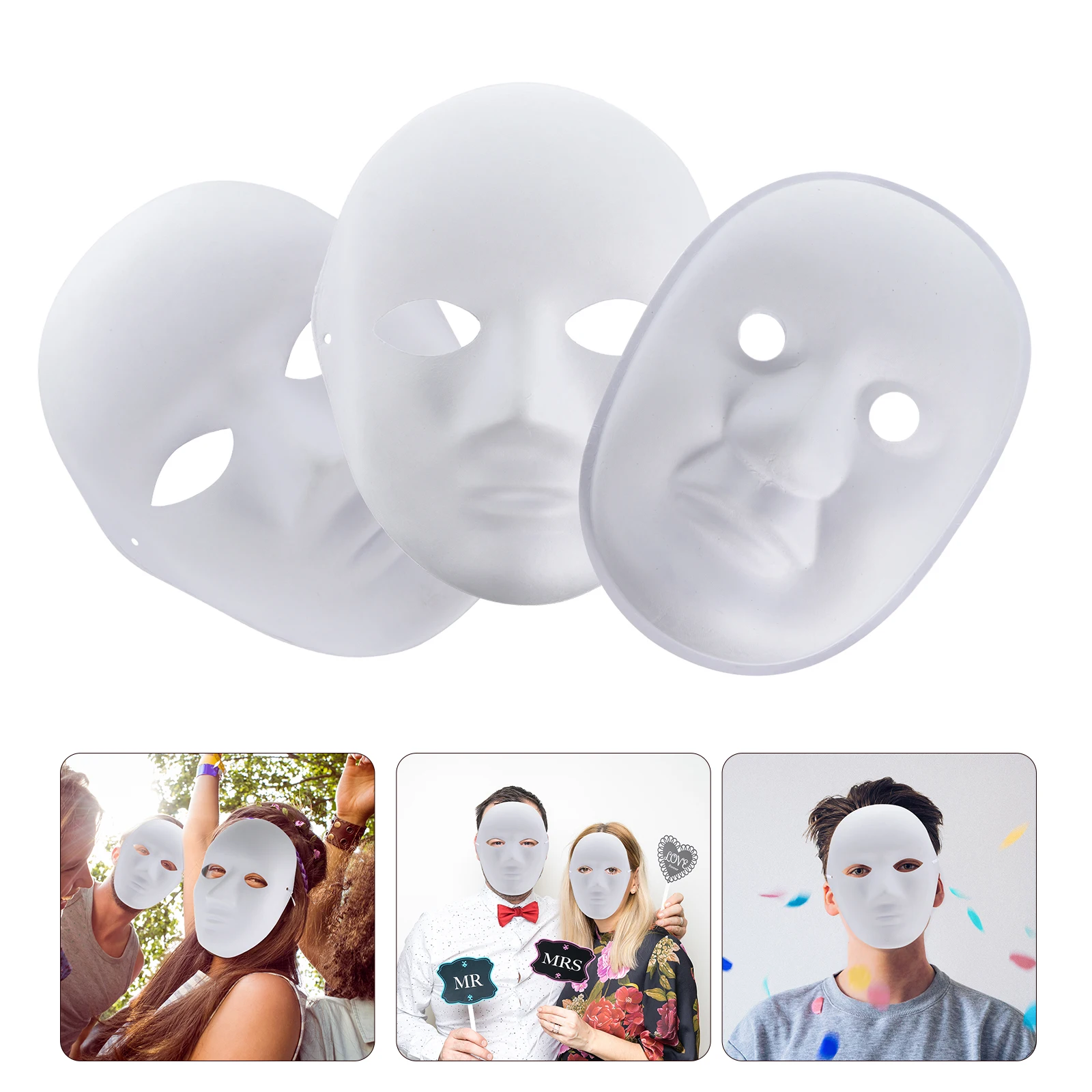 9 Pcs 흰색 마스크 DIY 배아 종이 가장 무도회 할로윈 코스프레 액세서리 코스프레 소품 파티 액세서리 H 만든 장난감