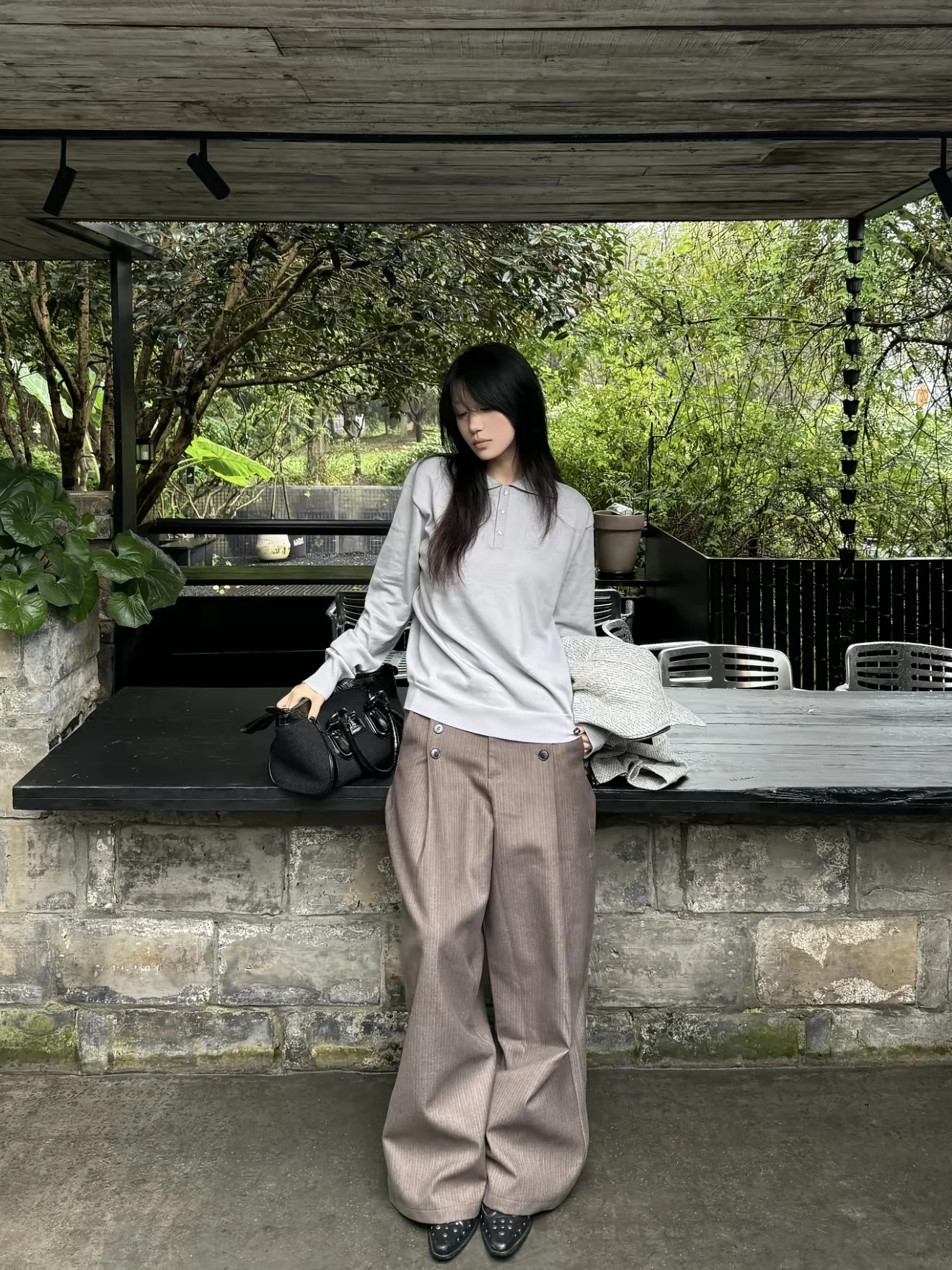 الرجعية عملة زر مكبل طوق طويل Sve محبوك سترة ex الخريف الشتاء عارضة تنوعا أعلى كلينفيت تريكو #5