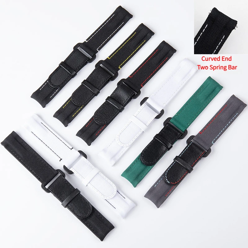 20mm Two Spring Bar Curved End Adjustable Nylon Fabric Watch Band For Rolex Strap DAYTONA SUBMARINER diw Wristband