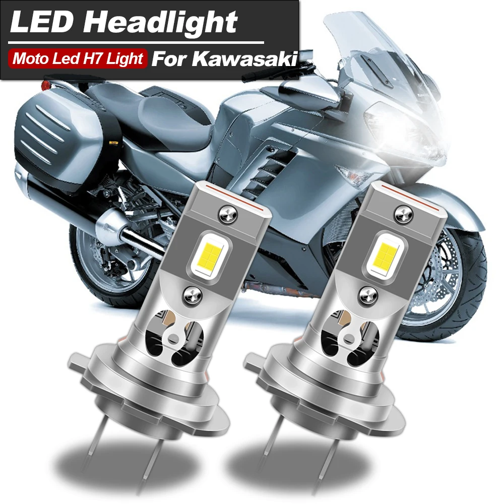 1/2Pcs H7 Canbus For Kawasaki Z900 Z800 Z250 Z1000 LED Motorcycle Plug-and-Play Headlight High/Low 12V 20000LM 60W White