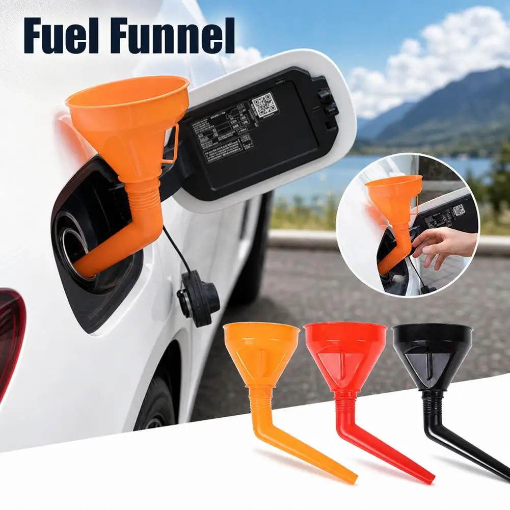Portable Multifunctional Car Hands-Free Elbow Refueling Funnel Hard Tube Thickened Fuel Funnel for New Energy Vehicles