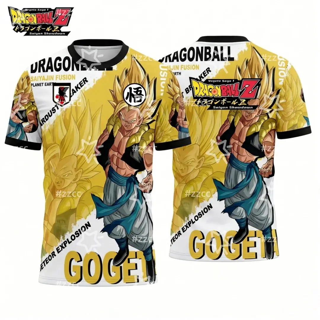 Bandai 2026 Dragon Ball Super Saiyan T-shirt Japanese Football Jersey Summer Sports Breathable Y2k Family Matching