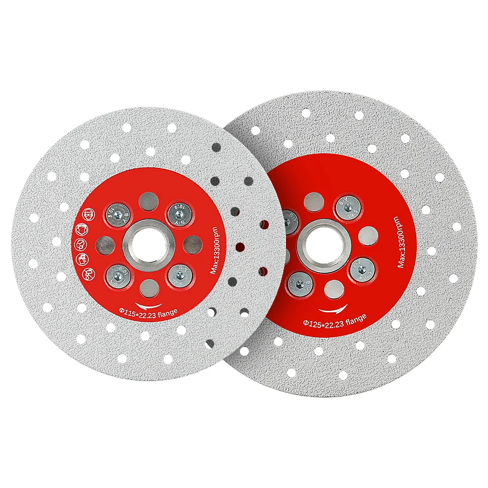 LOZLIN 4.5 Inch 115mm Double Sided Diamond Saw Blade 5/8-11 Thread Vacuum Brazed Cutting Grinding Disc for Marble Granite Quartz Porcelain Tile Concrete Stone Masonry Countertop Angle Grinder Cutting Wheel