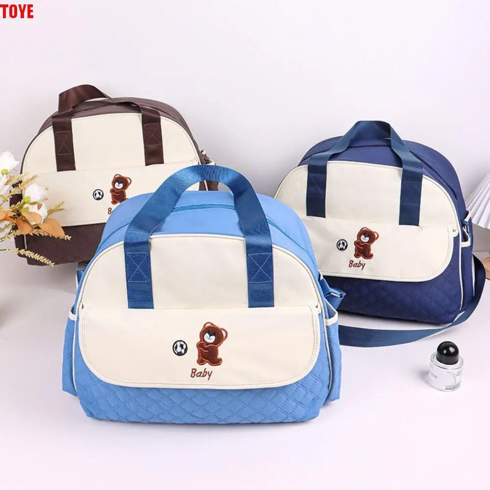 

Creative Cartoon Mommy Bag Large Capacity Bear Pattern Mommy Crossbody Bag Practical Wear-resistant Portable Diaper Bag