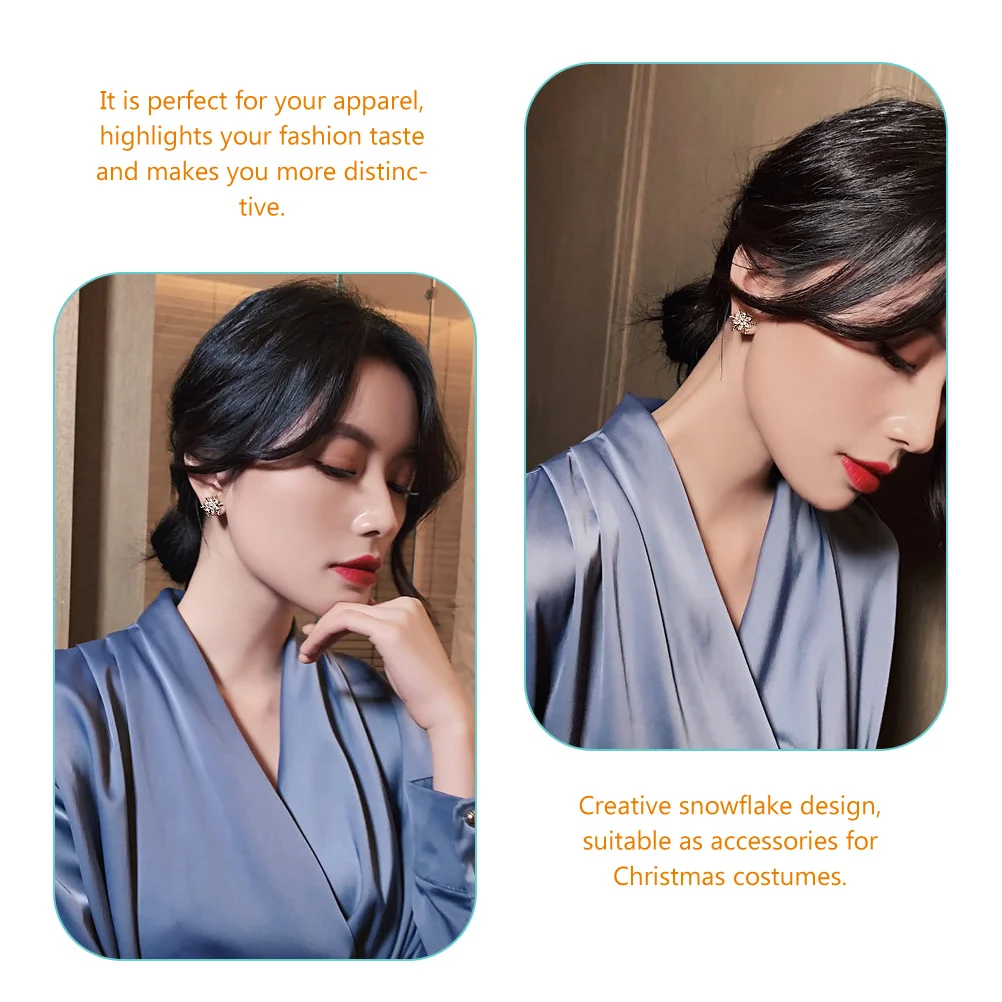 

Snowflake Earrings for Women Studs Christmas Girls Jewelry Alloy Cheistmas