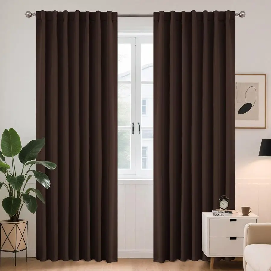 

Blackout Curtains 96 Inches Long for Bedroom, Thermal Insulated Black Out Curtains 2 Panels Set, Room Darkening Drapes for Livin