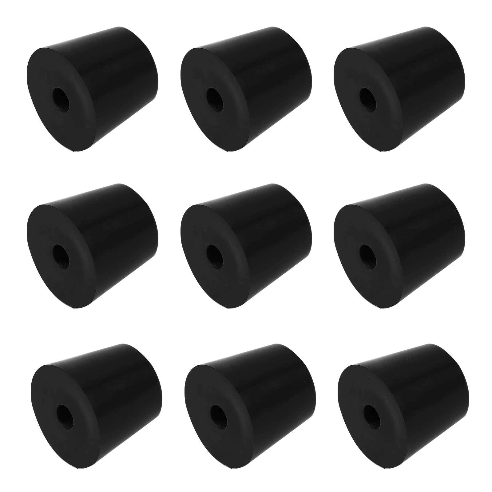 

10pcs Rubber Feet Non-slip Mat Anti-dent Carpet Protectors Furniture Levelers Screw Hole Conical Design Washing Machine Legs