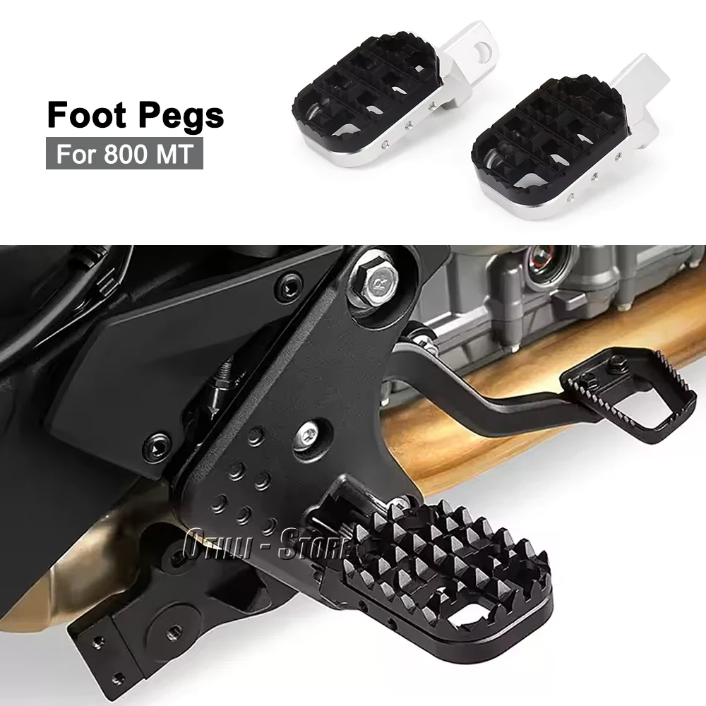 

Motorcycle Black Silver Foot Pegs Aluminium Footrest Expandable Teeth Pedal Kit For CF MOTO CFMOTO 800 MT 800MT 800mt 800 Mt
