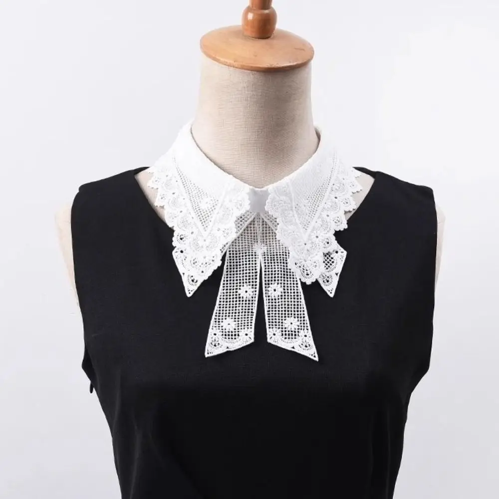 جديد الدانتيل الأزهار وهمية طوق انفصال أسود أبيض الديكور طوق فستان الزفاف التبعي النساء الفتيات #2