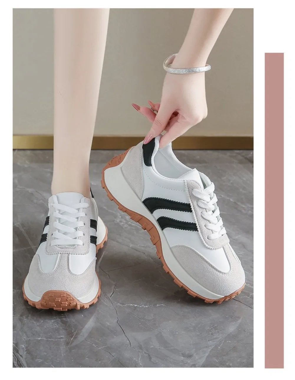 Mehrfarbige Damen Retro Wildleder Schnür-Sneaker, Leichte Atmungsaktive Low-Top Laufschuhe, Rutschfeste Komfort-Freizeitschuhe – Detail 23