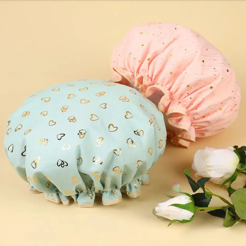 Wasserdichte Duschhauben für Damen, Donut-förmige Haarhauben, Badekappen, Schwimmhauben, Duschanzüge XYM004