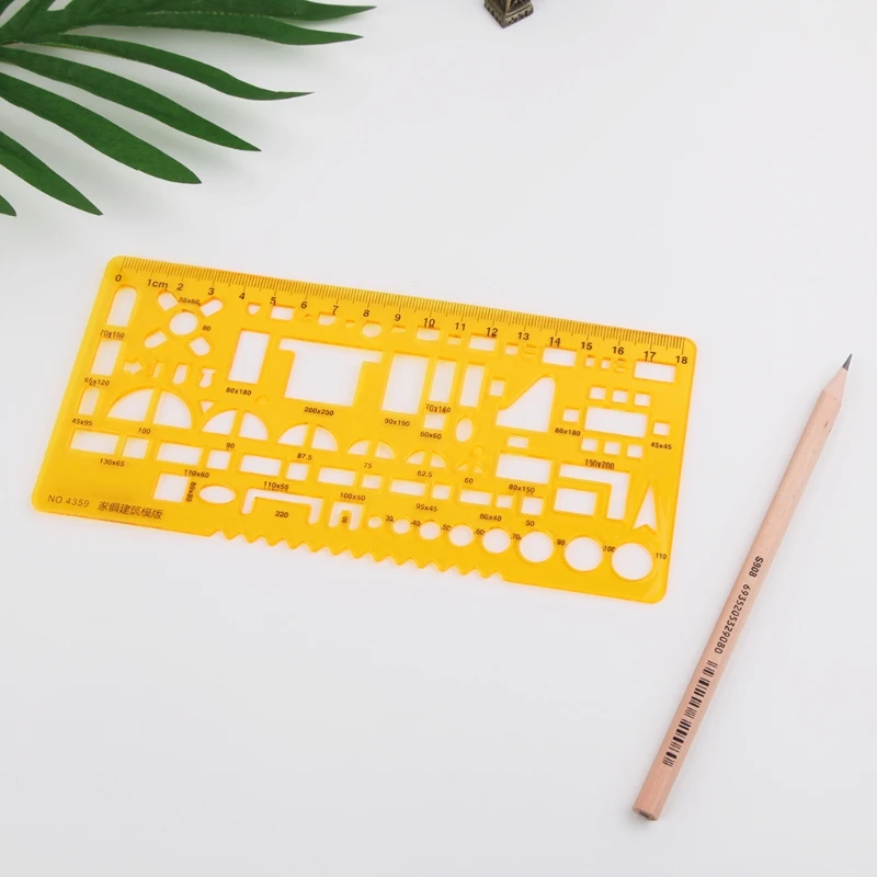 1 Pc K Resin Circles Geometric Template Ruler Stencil Drawing Measuring Tool Students New Design